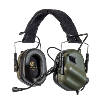 Активные защитные наушники Earmor M32 PLUS (FG) Olive с гарнитурой
