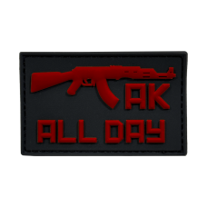 Патч AK ALL DAY Red text